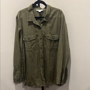 Old Navy Green Lightweight Shirt Jacket Relaxed Fit